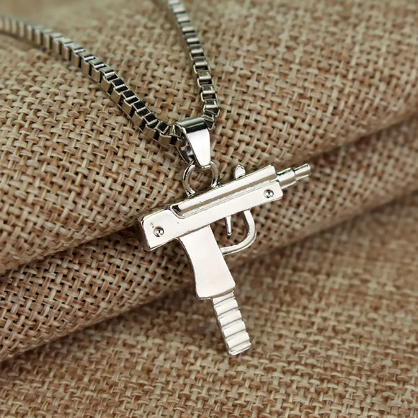 UZI Gun Pendant Necklace