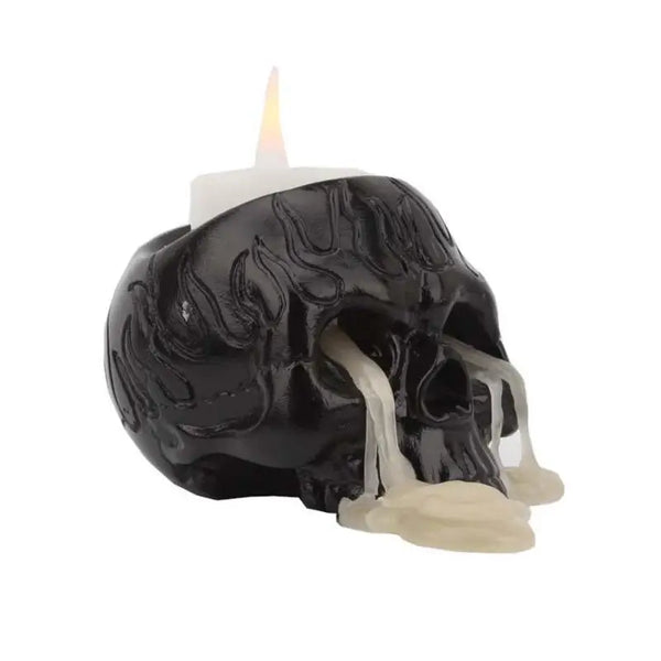 Gothic Skull Candlestick Holder
