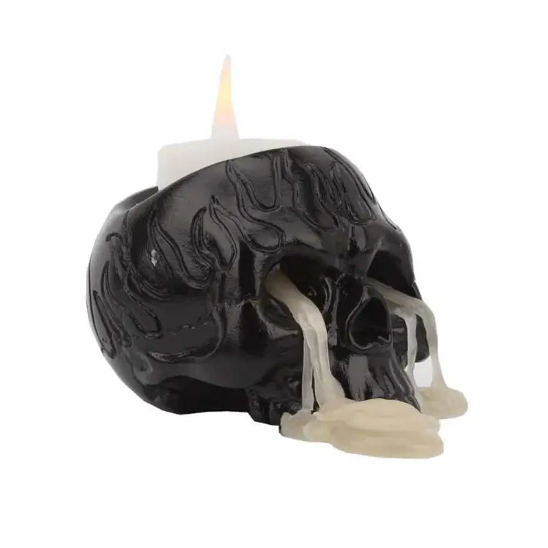 Gothic Skull Candlestick Holder