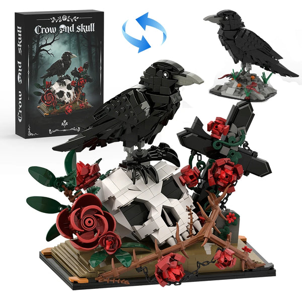 Raven Skull & Roses Building Block Set